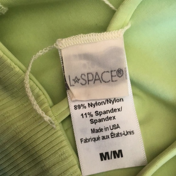 L*Space Siren V-Neck Ribbed Bikini Swimsuit Top Size M Green New - Picture 9 of 11